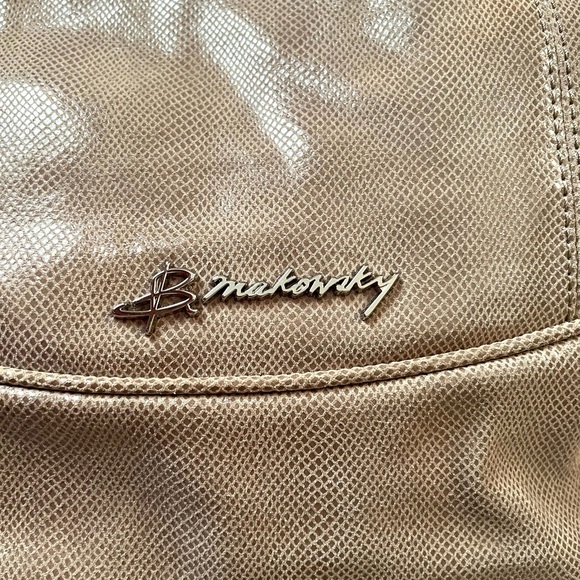 B.MAKOWSKY•leather taupe shoulder tote bag EUC - Picture 4 of 14